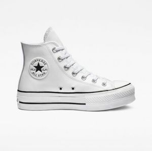 Converse Platform White Leather Hi Top Women's 8.5